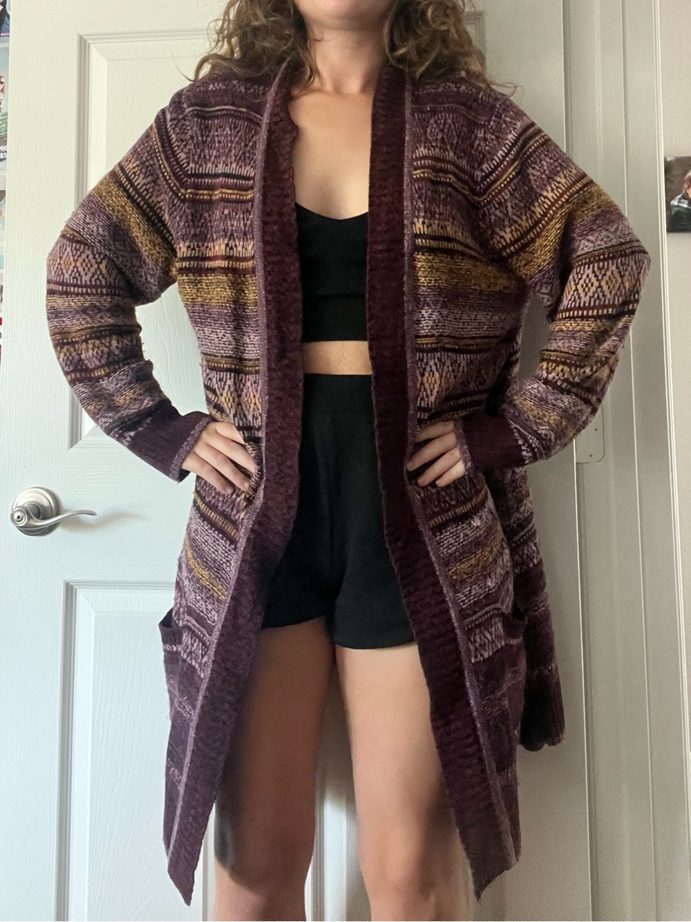 Christopher & Banks Boho Patterned Open-Front Cardigan - Picture 10 of 10